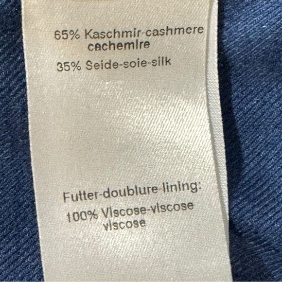 Akris Blue Cashmere Silk Blend Tailored Blazer Swiss Luxury Minimalist Size 6 - Picture 10 of 11